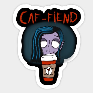 Caf-fiend girl Sticker